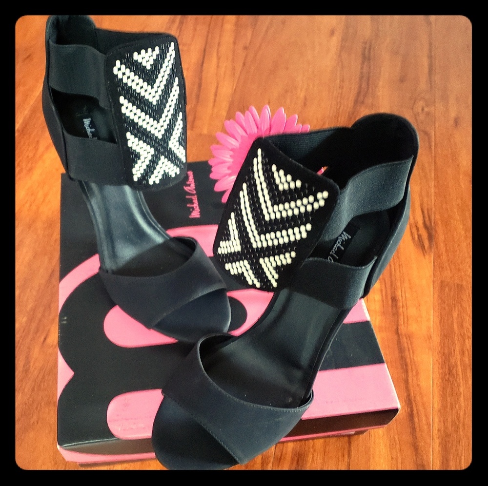 Michael Antonio Beaded Black Pumps